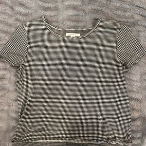Black and White Checkered Women's Top